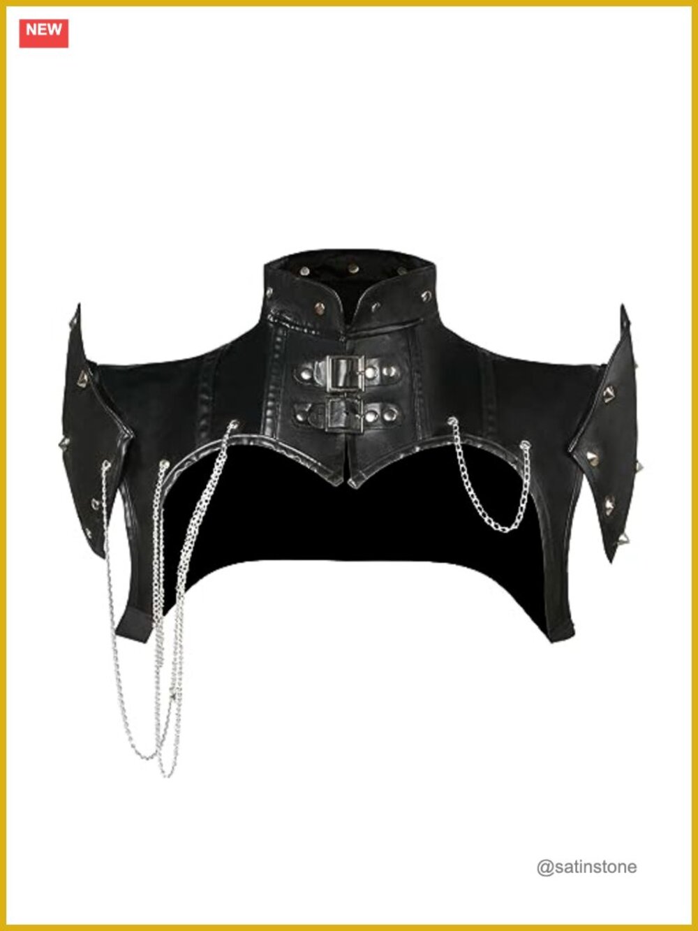 Faux Leather Steampunk Gothic Shrug Jacket Armor Shoulder Cosplay